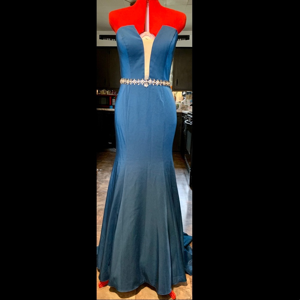 Teal prom dress
